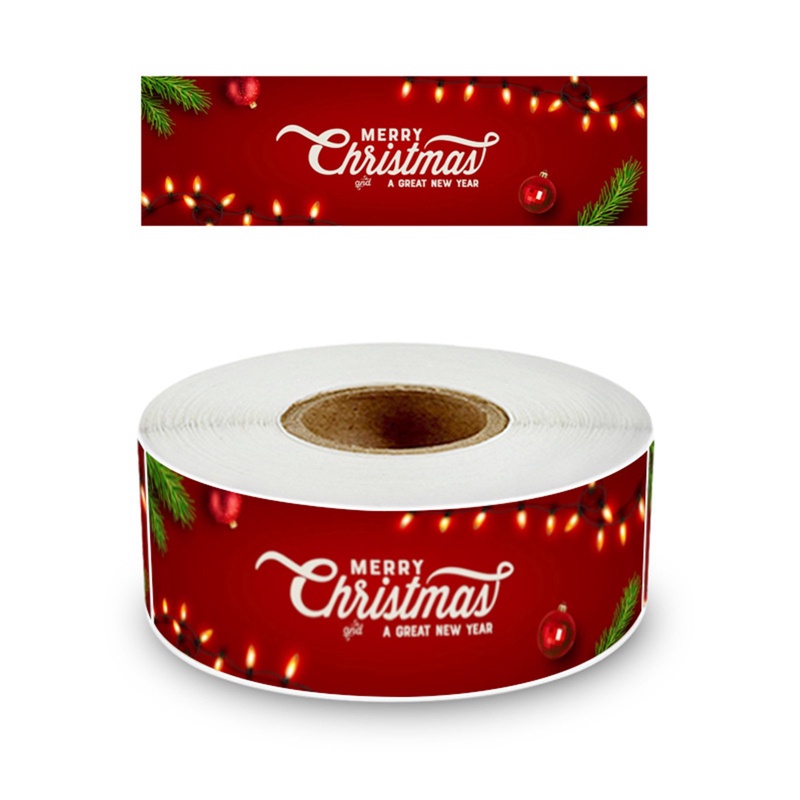 Cuộn 120 Nhãn Dán Merry Christmas Dùng Làm Quà Tặng Giáng Sinh