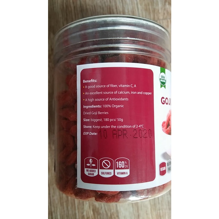 Kỉ Tử/Kỷ tử Hữu Cơ Green Nature 200g ( Organic Goji Berries ) - Date: 11/2022 - Nhà Hữu Cơ
