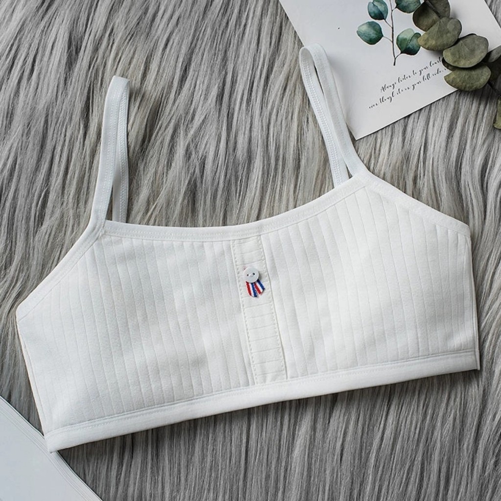 Áo lót gân tăm không đệm cao cấp áo bra nữ cotton học sinh dây lưng bản to freesize A1021 - Mbra94