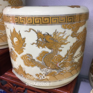 Bát hương men vàng