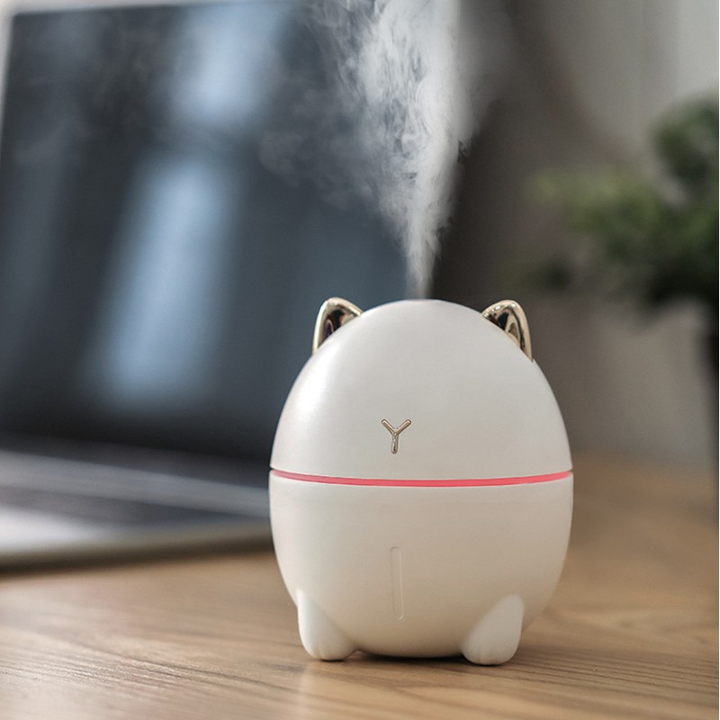 Fnelse Máy phun sương tạo độ ẩm thiết kế hình mèo dễ thương có đèn led tiện dụng