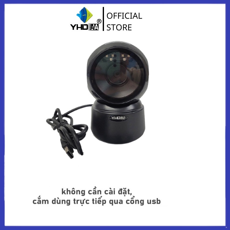 Máy quét mã vạch để bàn YHD 9300D đọc mã vạch 2D trên bao bì sản phẩm hàng hóa dùng trong Siêu thị