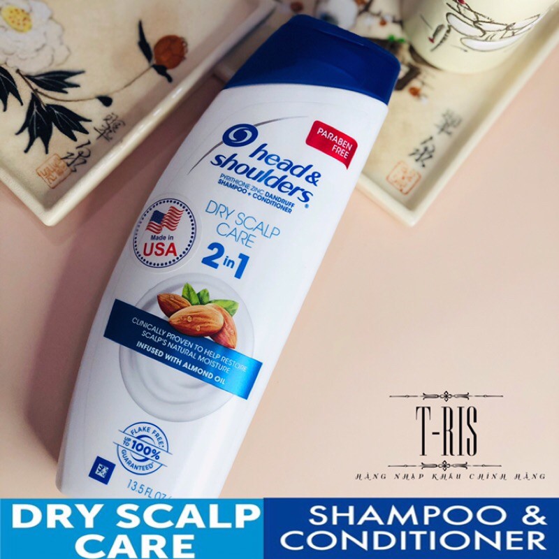 [USA-Chuẩn Mỹ] Dầu gội xả 2in1[Head & Shoulders Dry Care sạch gàu - NK chính hãng