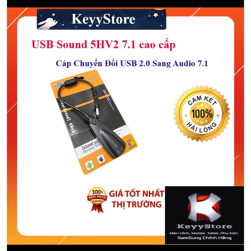 [Mã ELHACE giảm 4% đơn 300K] ❤️KeyyStore❤️ USB Sound 5HV2 7.1 cao cấp Giá Rẻ Cáp Chuyển USB 2.0 Sang Audio