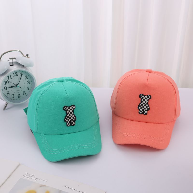 Mũ Lưỡi Trai Họa Tiết Sọc Caro Màu Trơn Chống Nắng Thời Trang Cho Bé Trai Và Gái