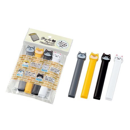 Set 4 kẹp miệng túi hình mèo