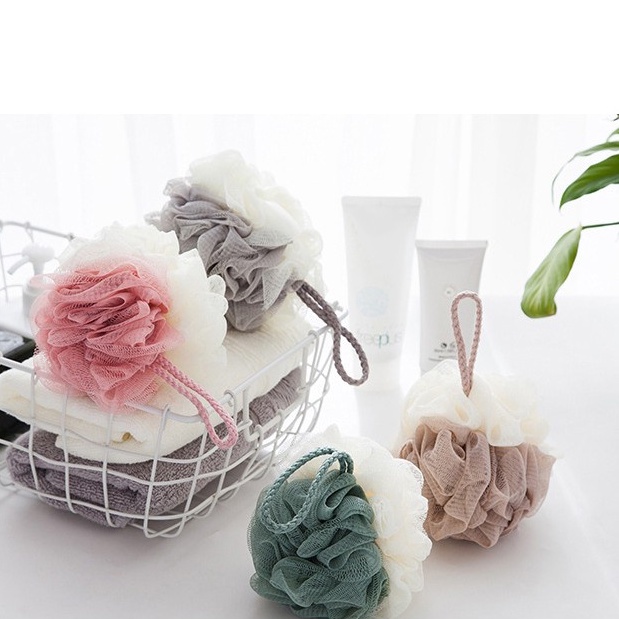 Bông tắm chà lưng tạo bọt giúp tiết kiệm sữa tắm dụng cụ tẩy tế bào chết bàn chải kỳ lưng đồ dùng phòng tắm tiện ích