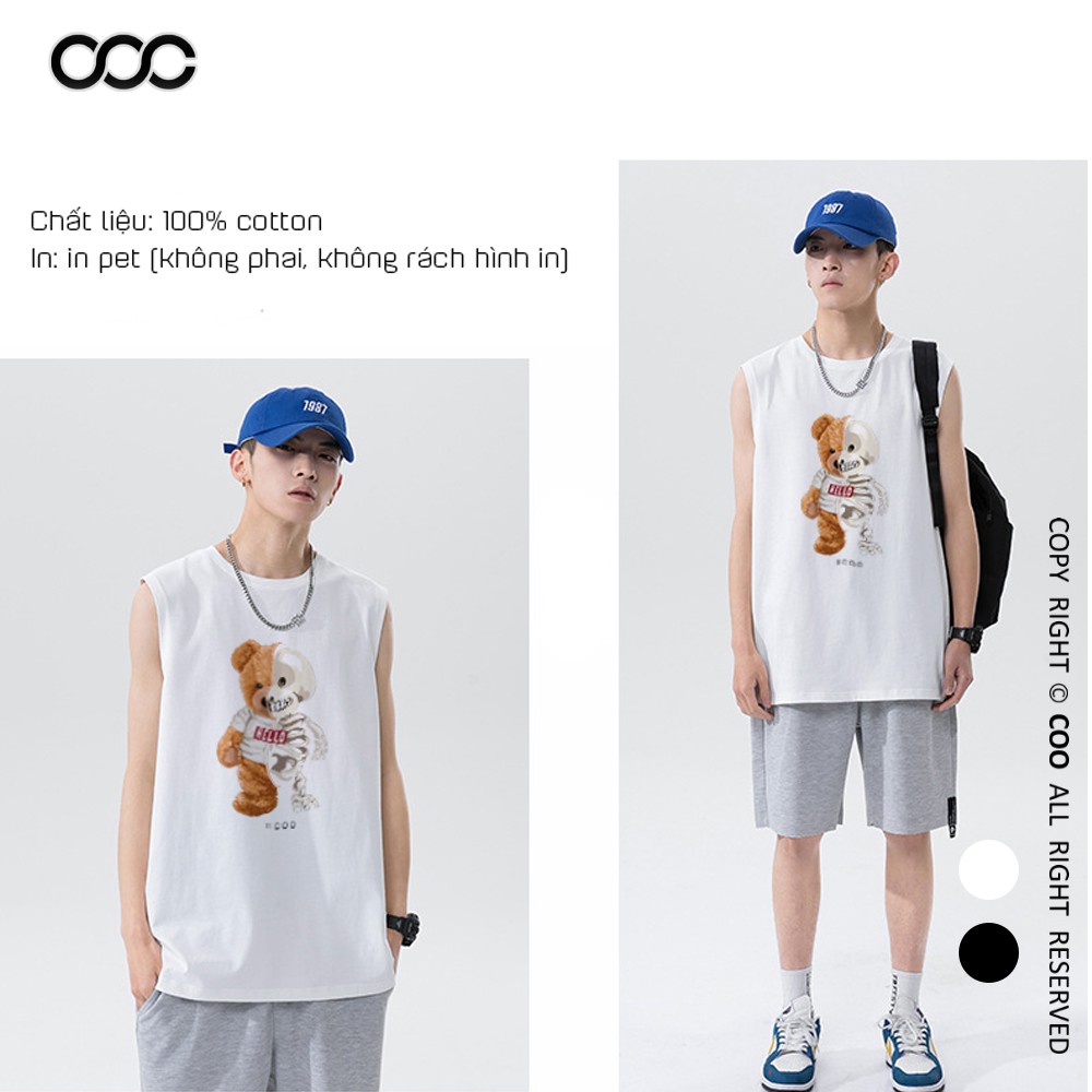 Áo ba lỗ nam Coo phom Unisex, tanktop nam nữ cotton, áo sát nách kiểu dáng rộng TS-002 | BigBuy360 - bigbuy360.vn