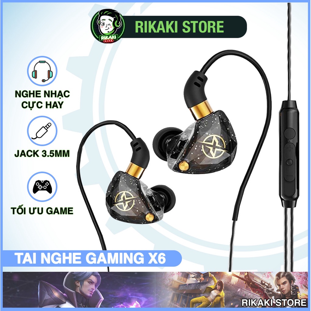 Tai Nghe X6 Pro Chuyên Game Chính Hãng Nghe Nhạc Cực Hay Có Mic Chơi Free Fire, Liên Quân, PUBG, Jack 3.5mm