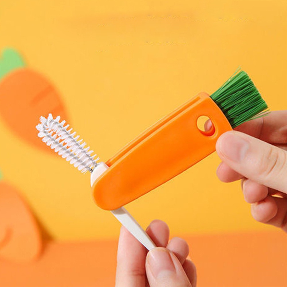 Bàn Chải Vệ Sinh Ly Tách Thiết Kế Ba Trong Một Mini Đa Năng Tiện Dụng