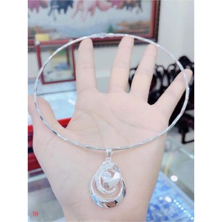 Kiềng cổ bạc ta kèm mặt