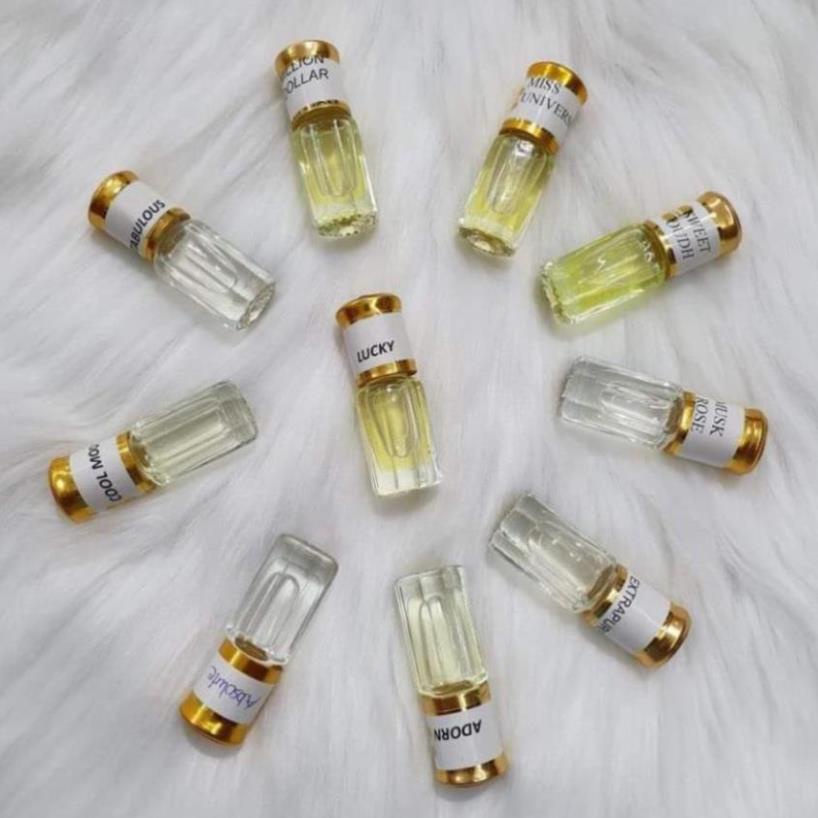 Tinh dầu dubai mini 3ml giá dùng thử, nhiều mùi hương xài 3-4 tháng