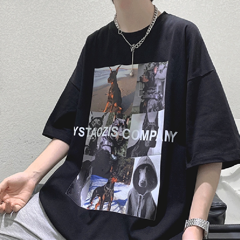 Áo Thun Tay Ngắn Dáng Rộng In Họa Tiết Hoạt Hình Phong Cách Hip Hop Thời Trang Mùa Hè Cho Nam Và Nữ M-8XL