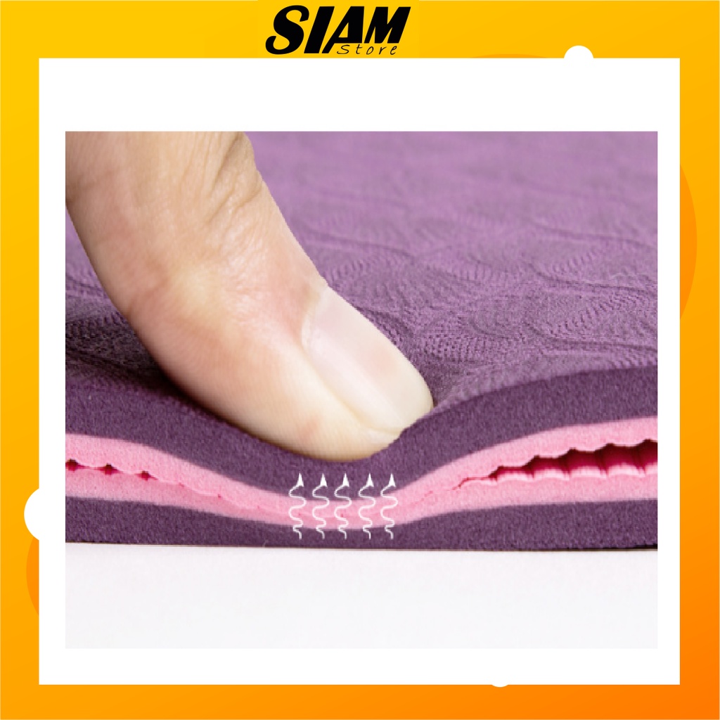 THẢM TẬP YOGA ĐỊNH TUYẾN TPE 2 LỚP CHỐNG TRƯỢT CAO CẤP  SIAM SPORT