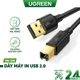 Dây máy in USB 2.0 chuẩn A đực sang chuẩn B đực dài từ 1-5m UGREEN US135