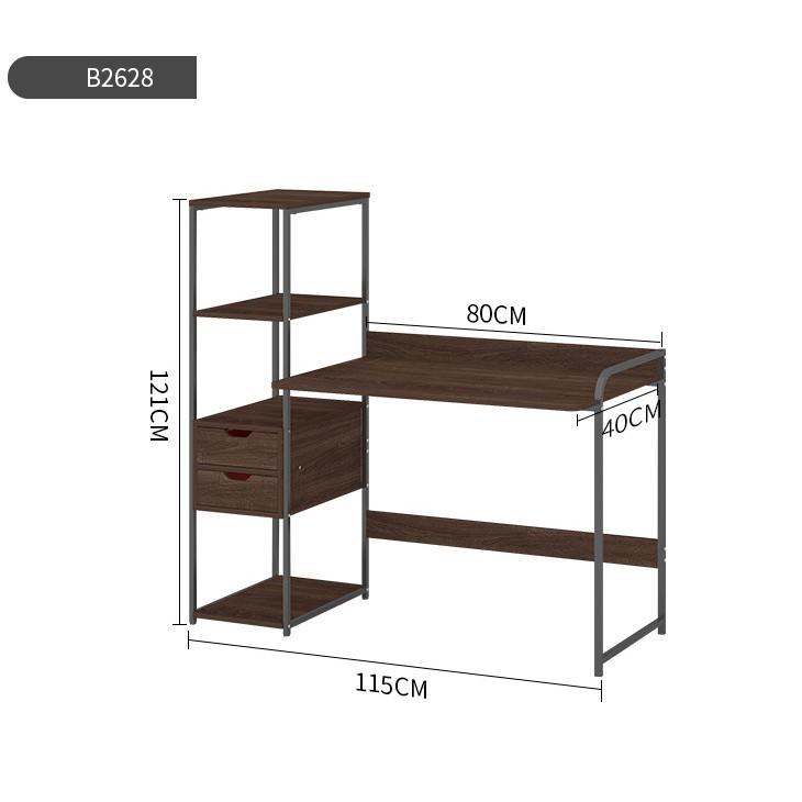 Bàn làm việc kèm kệ sách mẫu 2 ngăn kéo , bàn làm việc decor lắp ghép tiện lợi dễ dàng tháo lắp và di chuyển