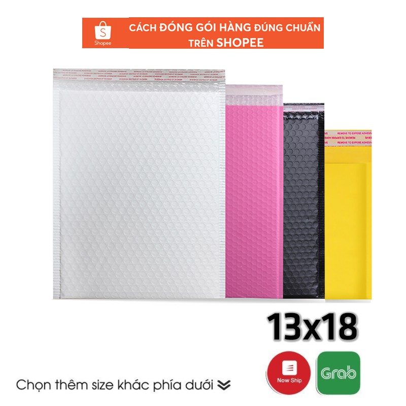 Set 10 Túi Bóng Khí Gói Hàng Kích Thước 13x18 - Túi Gói Hàng Hà Đông Bản