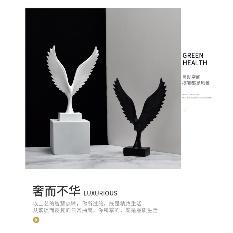 Phụ Kiện Trang Trí Hình Đôi Cánh Phong Cách Bắc Âu Hiện Đại