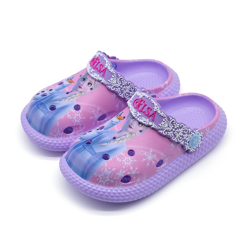 Giày Sandal Bằng EVA Đế Mềm Nhẹ Chống Trượt Hình Disney Cho Bé Gái Elsa-0615