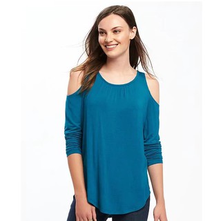 Áo khoét vai Old Navy dài tay Old Navy (màu xanh cổ vịt, mận, ghi, đen)