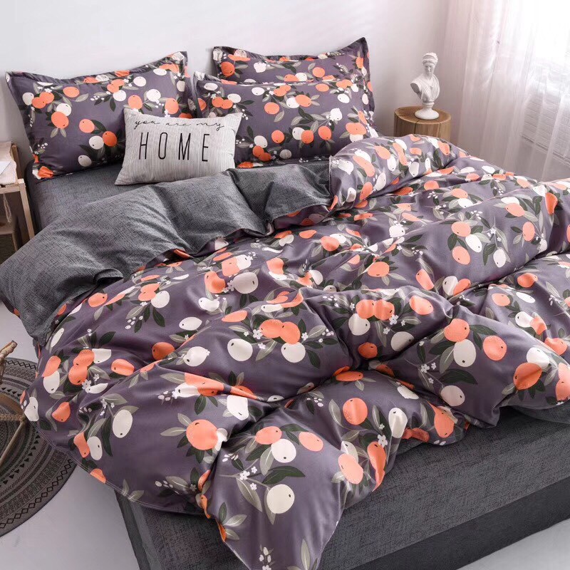 sét chăn ga cotton poly quả cam