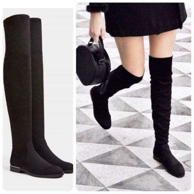 Sẵn bốt cao qua gối bershka authentic