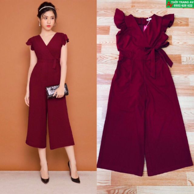 Bộ jum ống rộng cổ tim thắt nơ eo xinh xắn