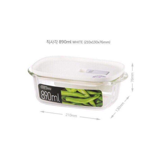 Hộp thủy tinh hình chữ nhật Lock&lock 890ML