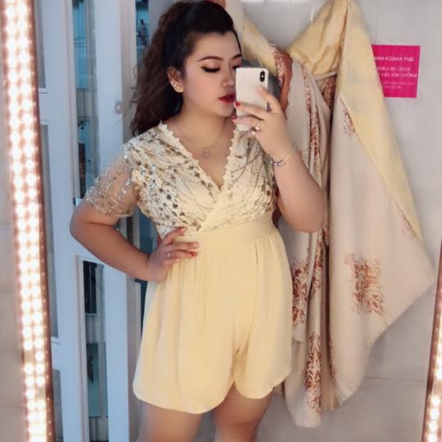 JUMSUIT KIM SA PHỐI VOAN BIGSIZE