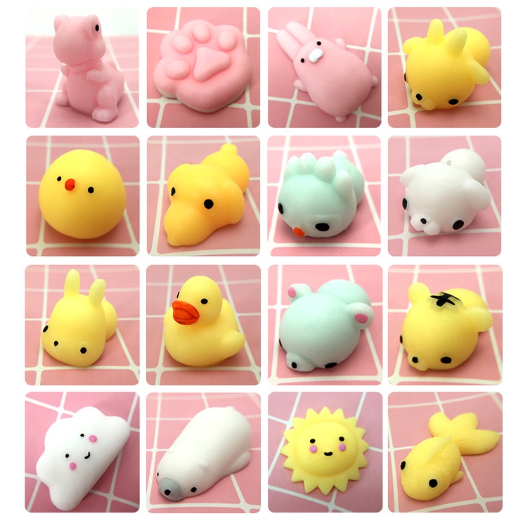 Set 10 Đồ Chơi Squishy Mini Hình Động Vật Dễ Thương