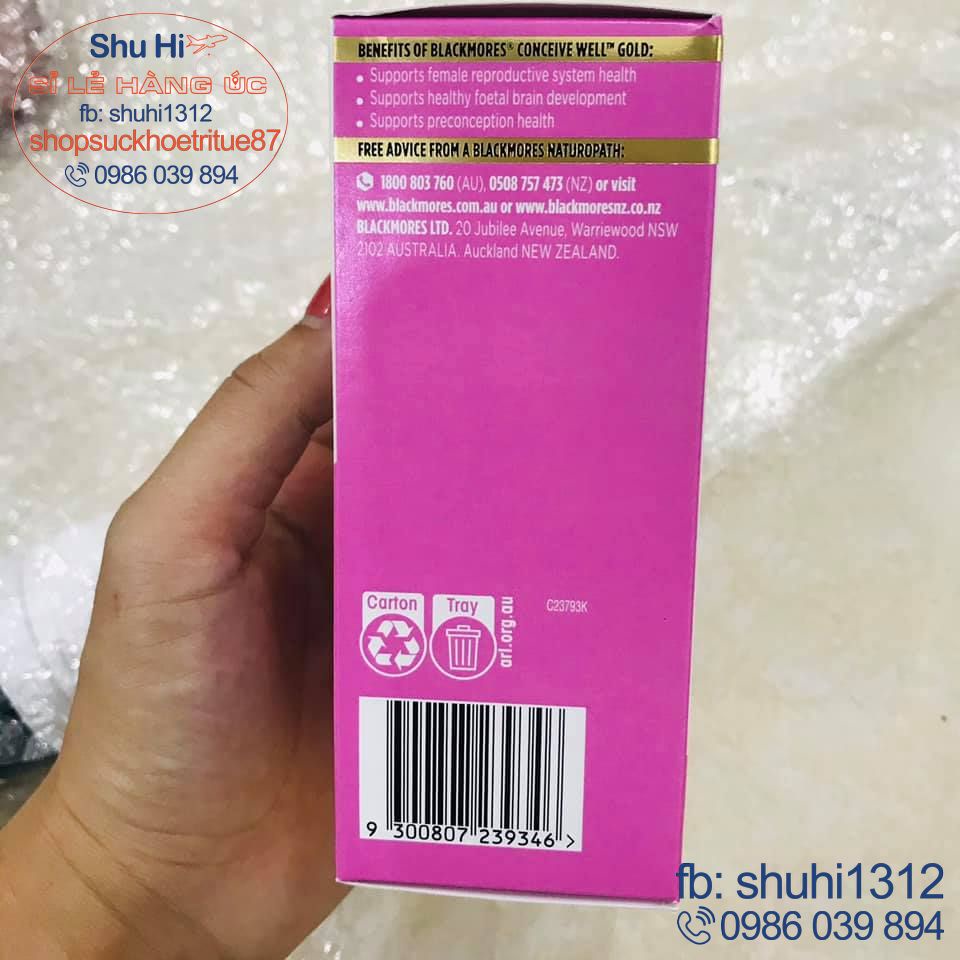 Viên uống tăng khả năng thụ thai blackmores conceive well gold 56 viên úc, bổ trứng blackmores
