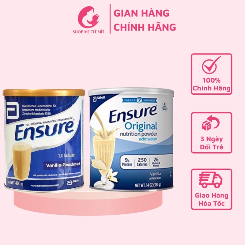 Sữa bột Ensure Abbott 400g Đức, Mỹ