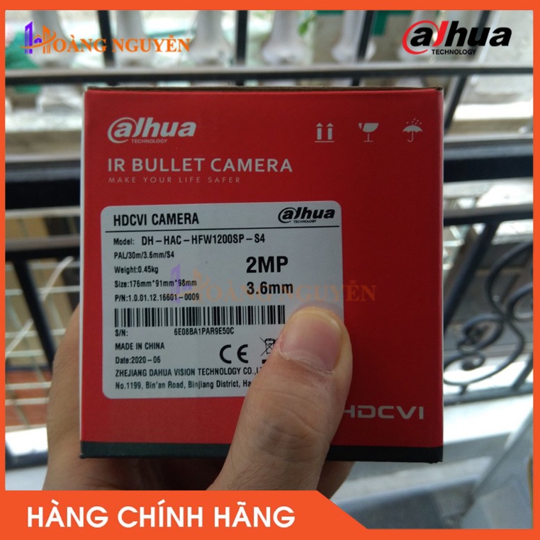 [NHÀ PHÂN PHỐI] Camera Dahua DH-HAC-HFW1200TP-A-S4 2.0MP Tích Hợp Mic Ghi Âm