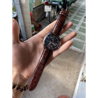Dây đồng hồ da handmade cá sấu việt, màu nâu