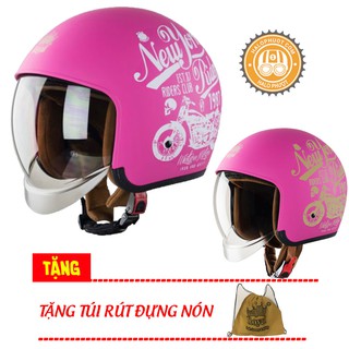 Nón bảo hiểm 3/4 kính âm Royal M139 V8 Hồng (tặng balo rút)