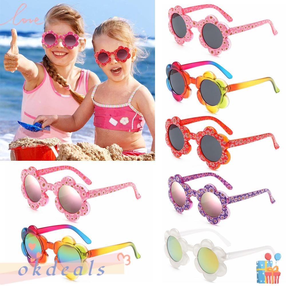 Kính Mát Hình Hoa Tròn Nhiều Màu Sắc Dễ Thương Cho Bé