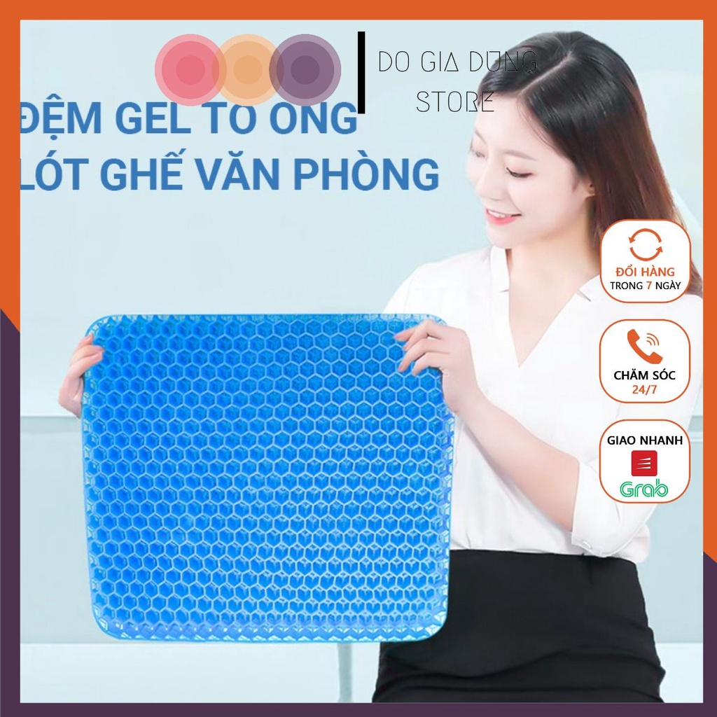 Đệm Ngồi 2 Lớp Gel Tổ Ong 3D Thoáng Khí  Thoáng Khí Tuần Hoàn Cho Người Ngồi Lâu | Nệm Ngồi Ghế Văn Phòng