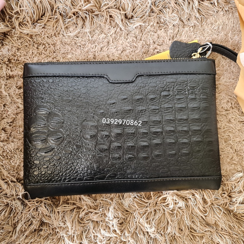 Clutch cầm tay nam da bò thật  - 100% da bò thật BH 1 năm sang trọng cho cánh mày dâu