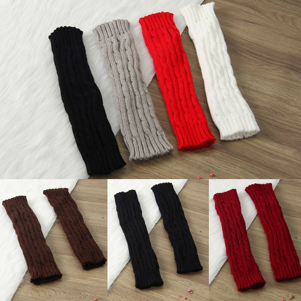 Găng Tay Len Hở Ngón Giữ Ấm Mùa Đông Dày Dặn 30cm Cho Nữ