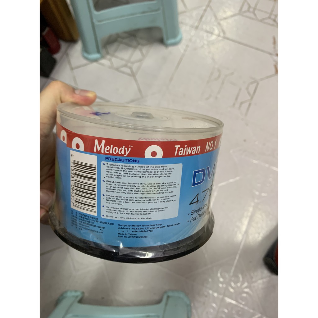 Hộp Đĩa 50 DVD-R Melody Singleside 50pack 16x 120min 4.7Gb