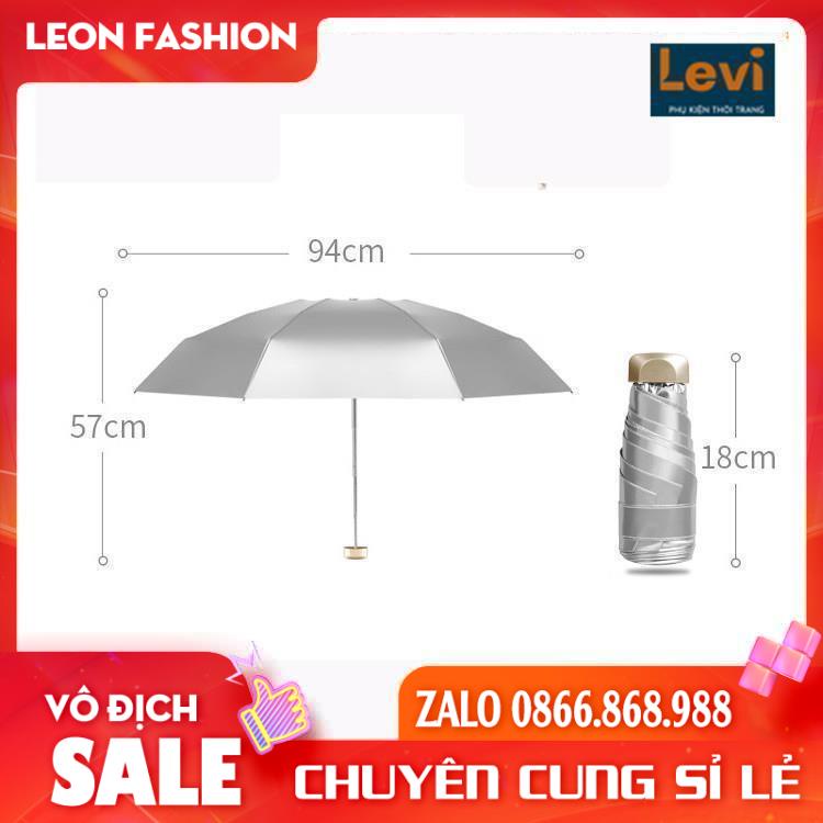 Ô Che Nắng Chống UV NHỎ GỌN 18cm Dù che nắng, che mưa và nắng ô gấp vinyl sử dụng kép, công nghệ Titan