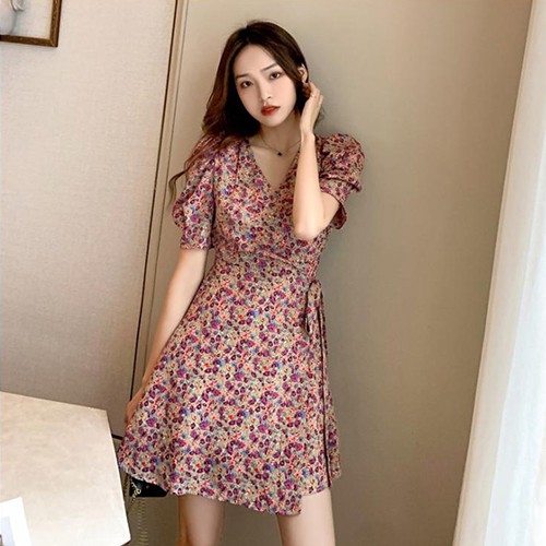 Đầm voan nữ hoa nhí lụa tay phồng dễ thương dự tiệc - Váy đầm nữ thắt eo cá tính tôn dáng che khuyết điểm tốt - Anquachi | BigBuy360 - bigbuy360.vn