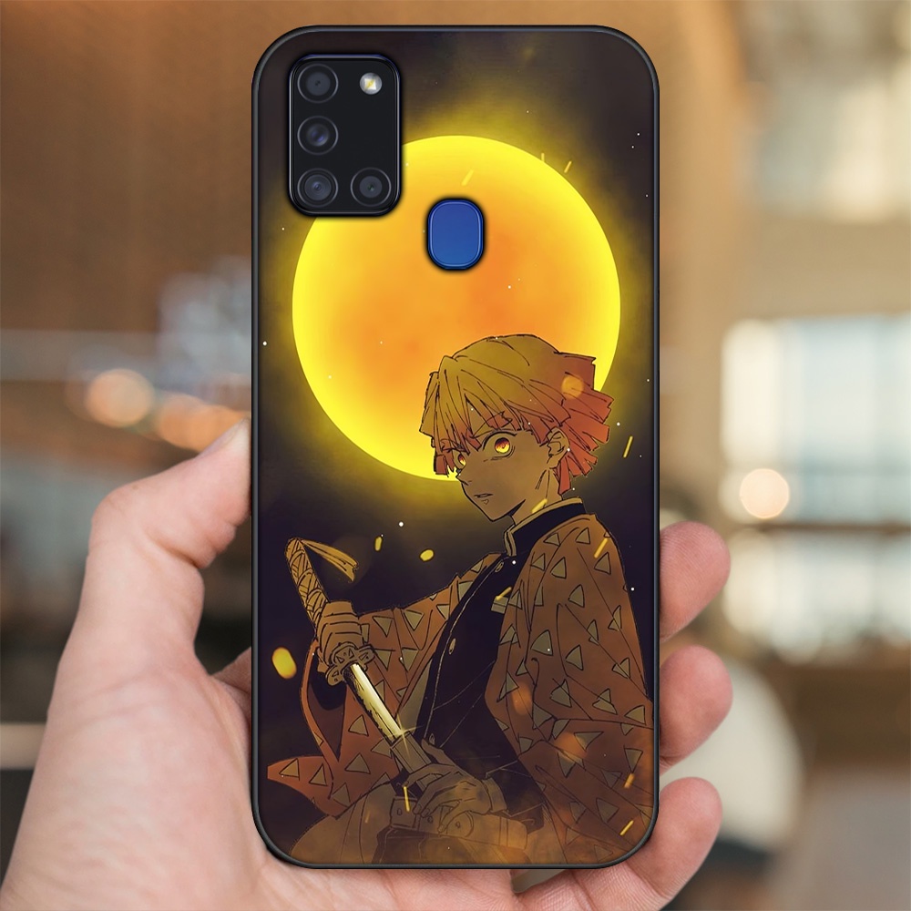 Ốp lưng Samsung A21S viền đen in hình Zenitsu Kimetsu no Yaiba