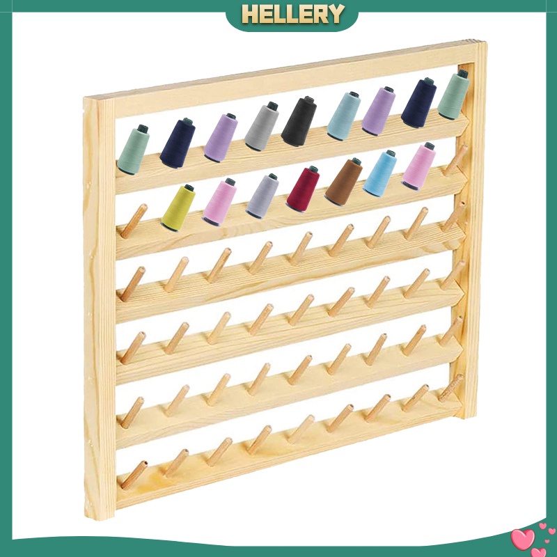 [HELLERY] Wood Sewing Thread Stand Organizer Craft Embroidery Storage Rack Holder