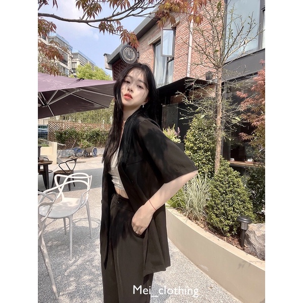 Áo Blazer cộc tay KHÔNG TÚI Quảng Châu hàng đẹp/ Vest nữ tông màu nhẹ nhàng