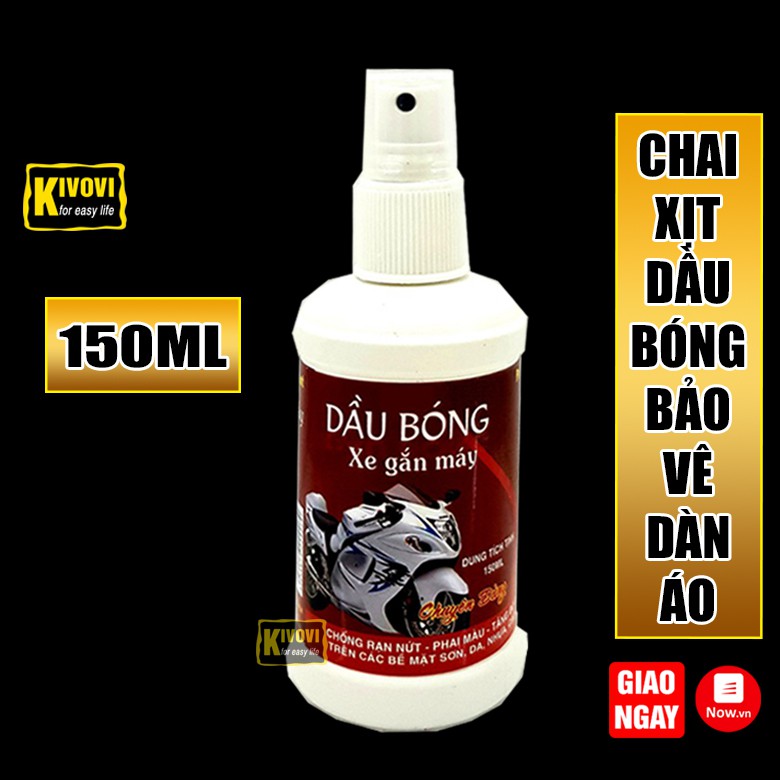 Bình Xịt Dầu Bóng Xe Máy Đa Năng 909 Kifa 150ML Làm Tăng Độ Bóng Bẩy Trên Các Bề Mặt : Sơn,Da,Nhựa,Simili,..- Kivovi