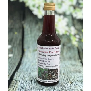 Trà kombucha gạo mầm lúa tím than