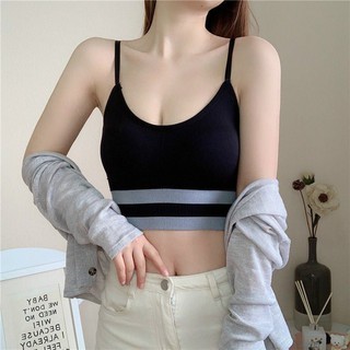 Áo bra thể thao thun co giãn kẻ sọc ngang