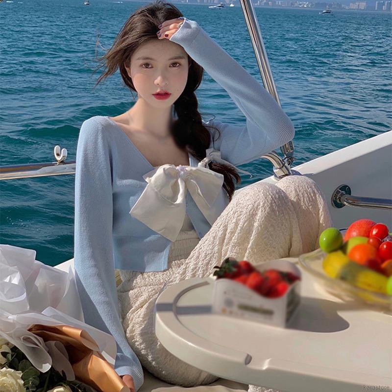 Áo Cardigan Dệt Kim Cổ Chữ V Chống Nắng Cho Nữ | BigBuy360 - bigbuy360.vn