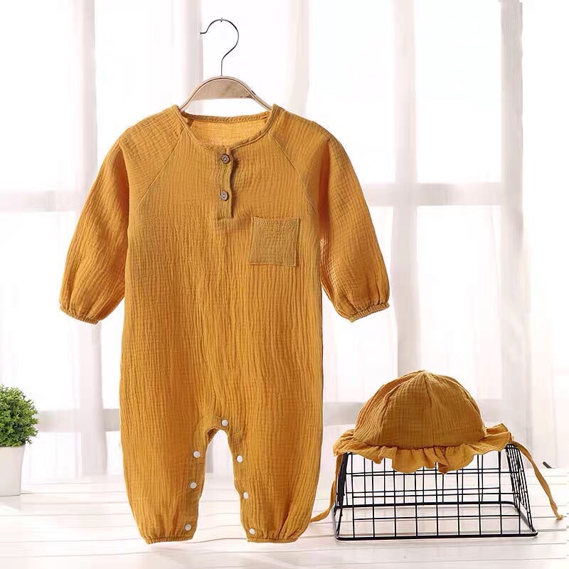 Bodysuit chất xô muslin tree cao cấp cho bé trai bé gái xuất Nhật